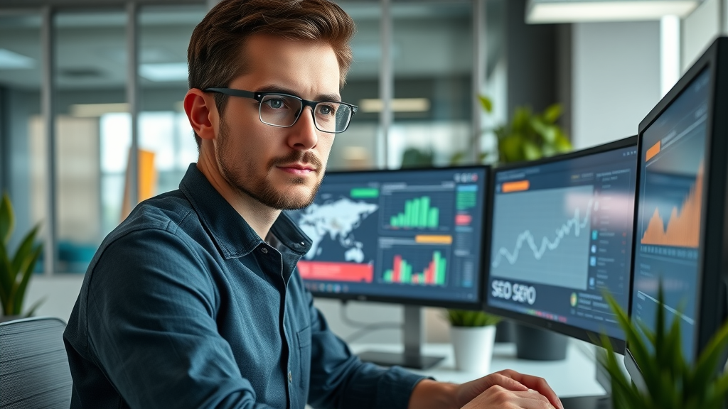 modern digital marketer analyzing SEO and tariff rates for US tariffs impact