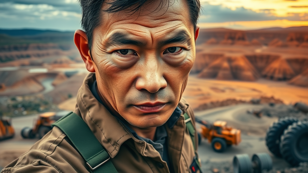 Mining landscapes in China, Australia, and Africa highlighting rare earths, lithium, and mineral-rich terrain