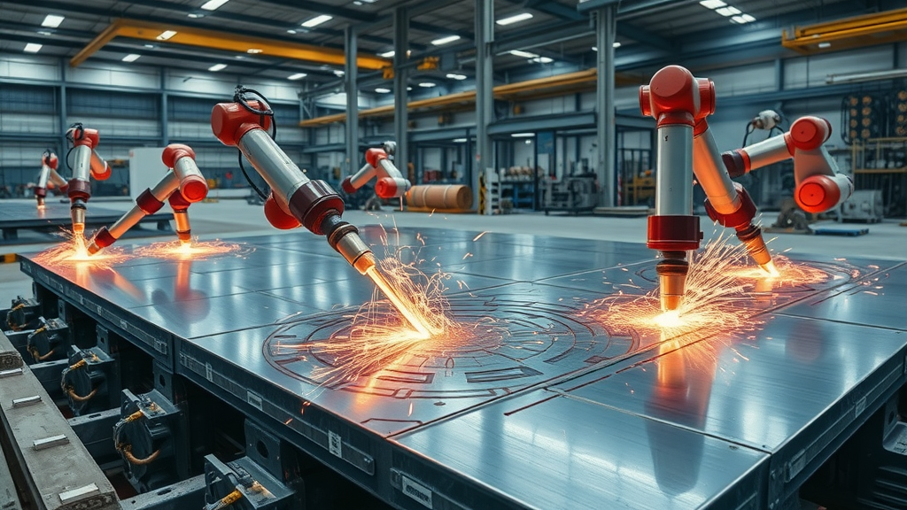 Automated robotic steel plate burning for advanced metal cutting in an industrial plant