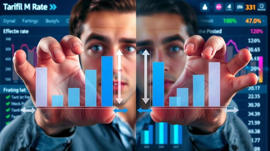 bar graphs comparing effective and posted tariff rates for products affected by US tariffs