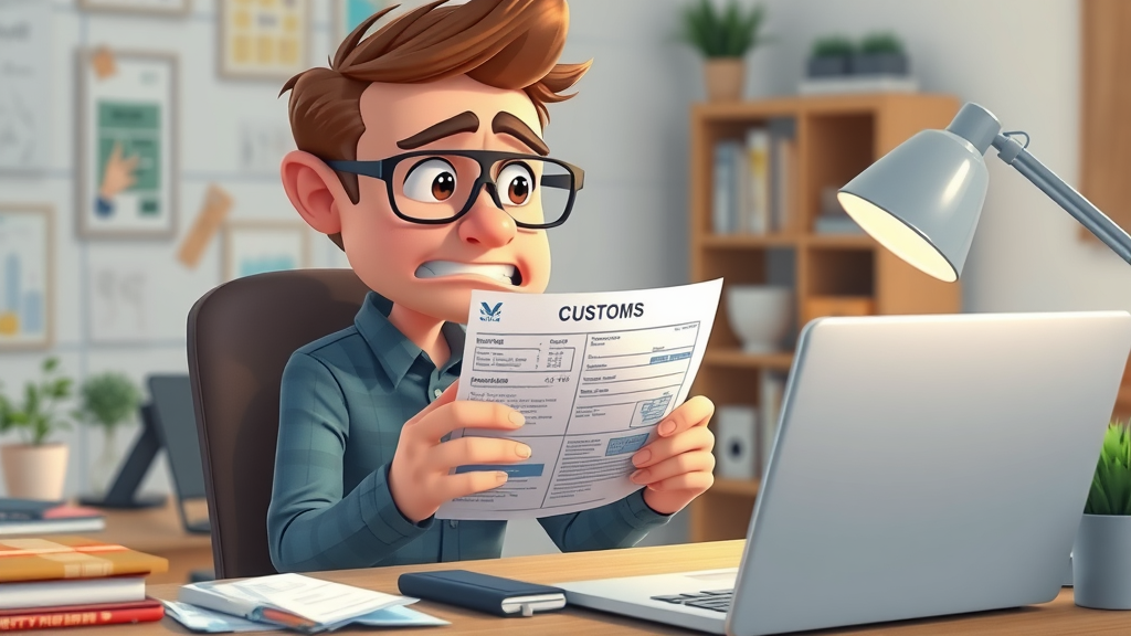 worried online consumer checking customs notice for package from China, trade war 2025 impact