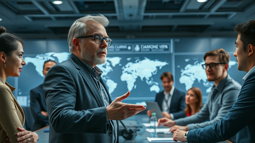 tariff impact on supply chain, supply chain leader guiding team through resilient planning, strategy meeting, global supply chain response