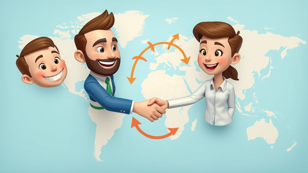 comparative advantage animated map countries exchanging goods trade flow routes