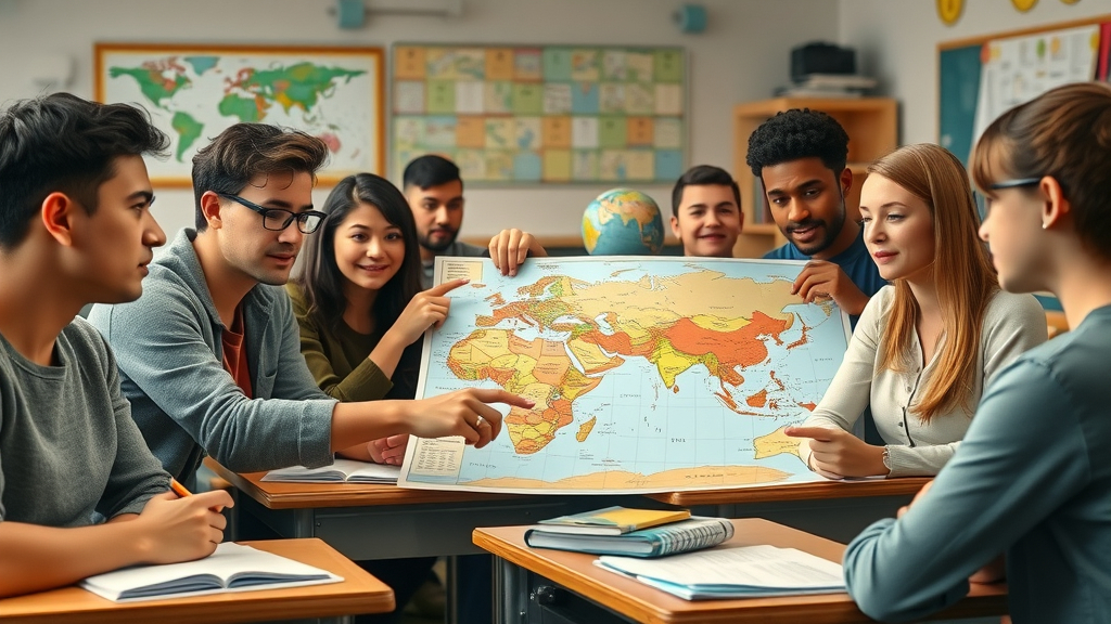 AP Human Geography classroom studying international trade tariffs