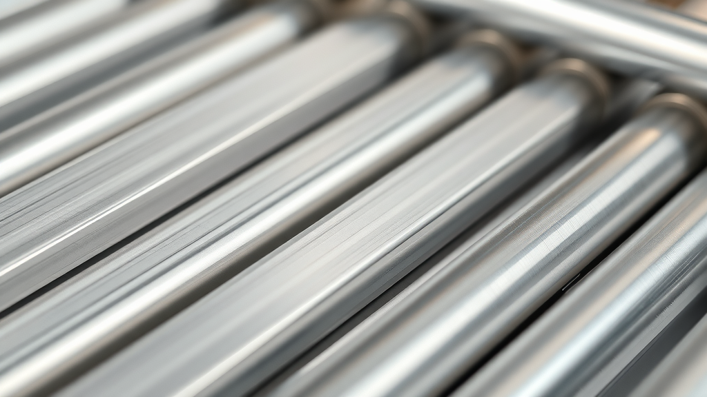 Closeup of premium steel and aluminum products, distributor material detail