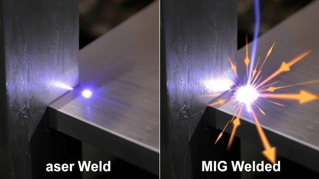 side-by-side comparison of laser-welded and MIG-welded metal joints showing seam quality | laser welding solutions