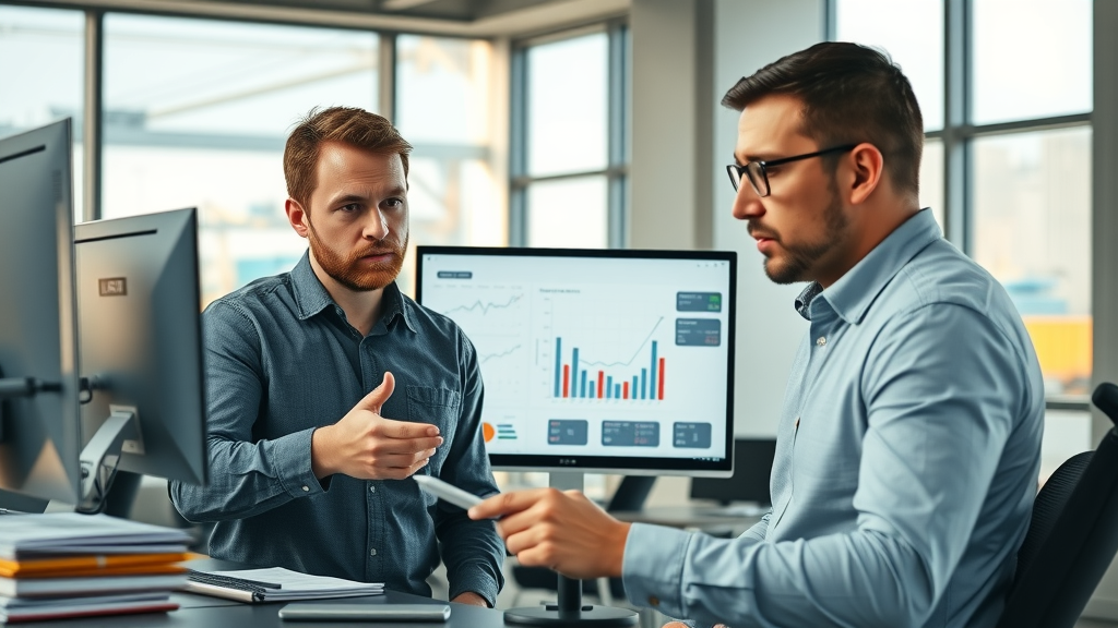 tariff impact on supply chain, tense import-export managers analyzing supply chain volatility, digital dashboards, tariff-induced disruptions