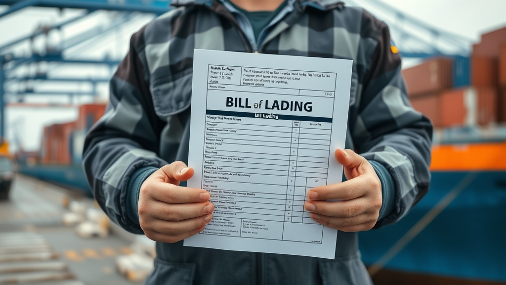 bill of lading ocean bill of lading shipping document with cargo ship at port