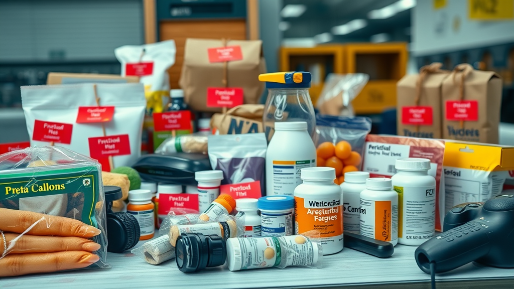 restricted and prohibited imported goods under customs regulations, display includes agricultural items, prescription drugs, electronics