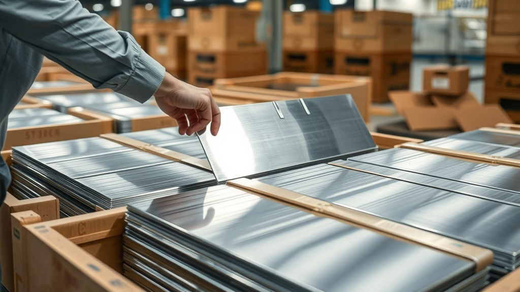 Steady hands packing custom-cut steel for fast metal shipping orders