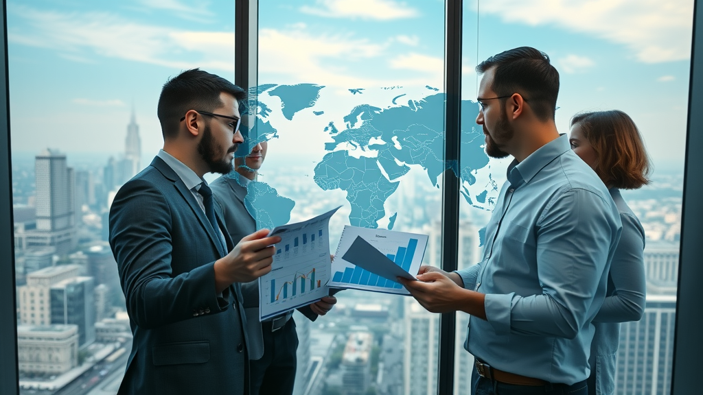 global customs brokerage market size growth rate industry trends business professionals analyzing graphs city skyline customs broker