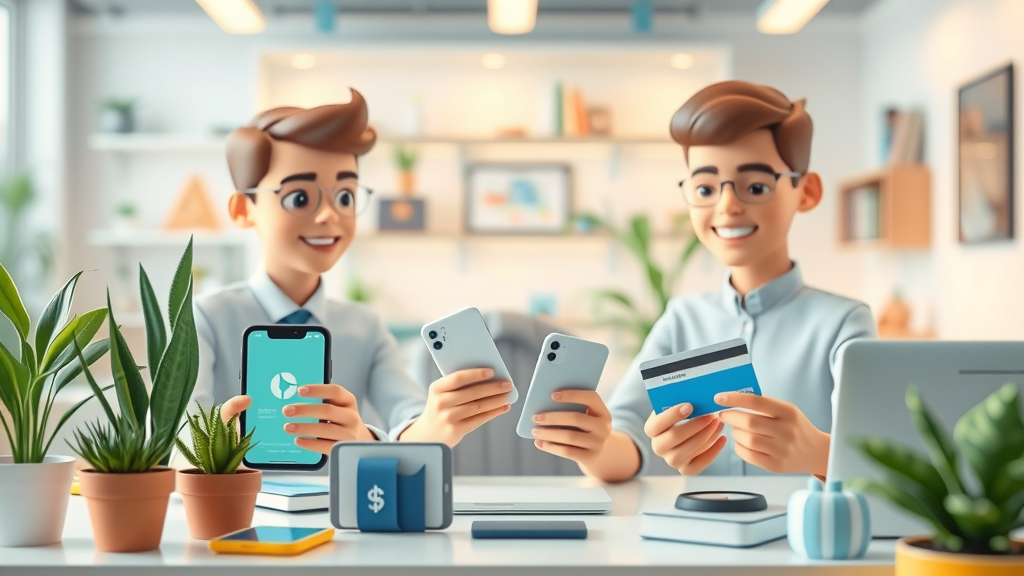 modern digital payment methods for cross-border transactions, including e-wallets, credit cards, and bank transfer icons in a fintech workspace