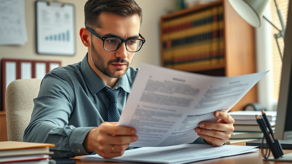 corporate transparency act compliance officer reviewing legal paperwork and regulatory charts