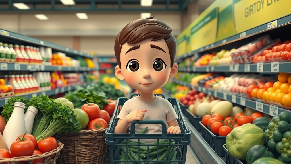supermarket produce including dairy, pork, soybeans, and fruits, commonly affected by US tariffs
