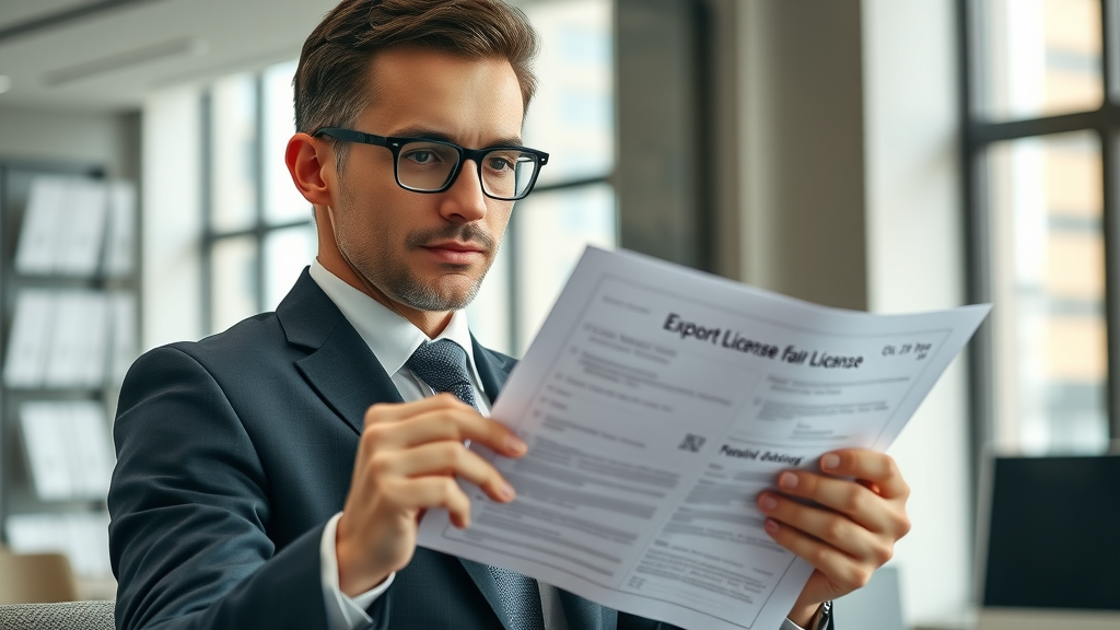 export license business professional reviewing documents compliance