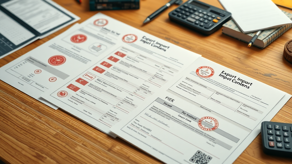 import export documentation organized export and import documents with stamps and seals