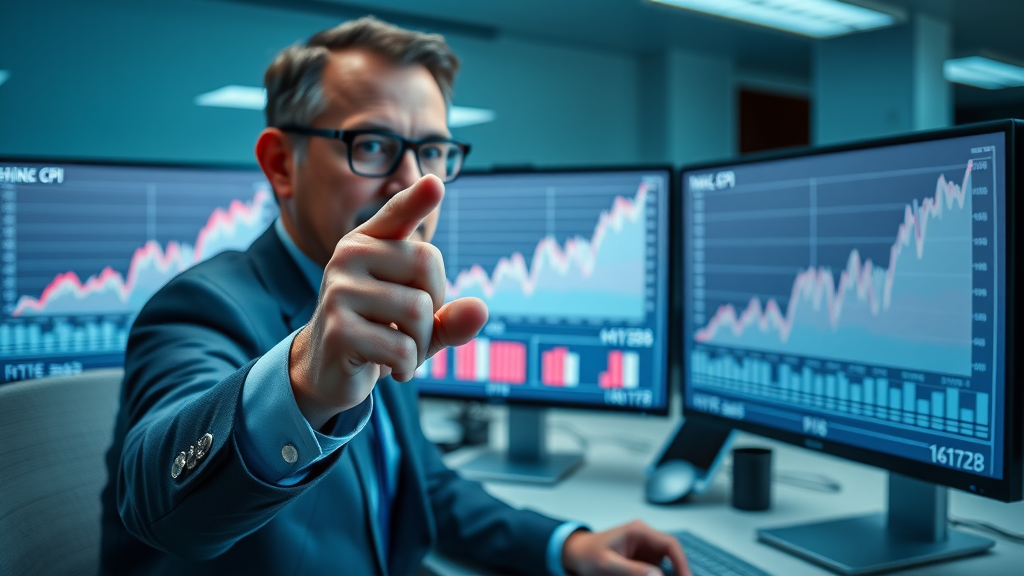 professional economist reviewing inflation charts rising cpi global market analysis