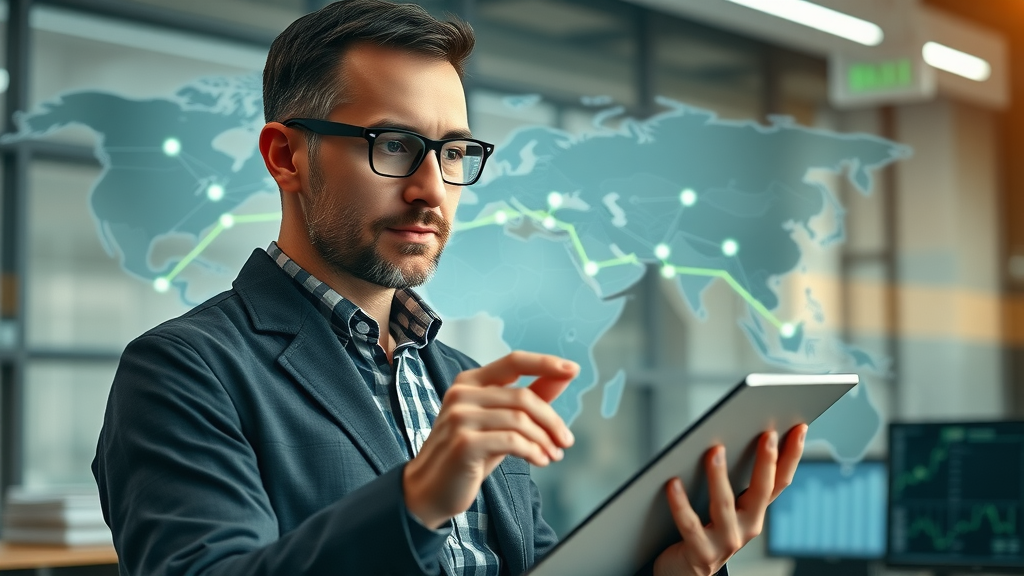 global supply chain logistics manager digital map supply chain nodes