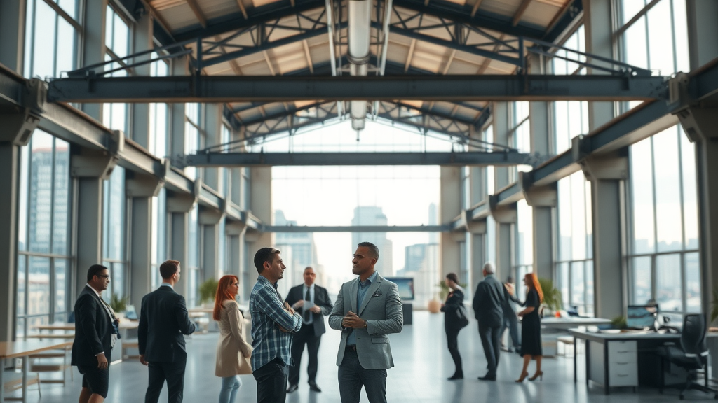 Steel framing solutions create open flexible interiors for modern business spaces