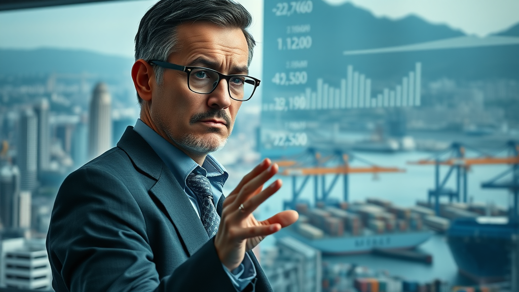 Economist analyzing impact of import tariffs on world markets