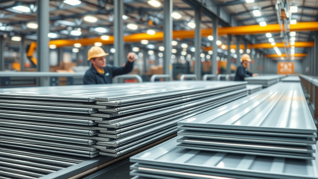 Steel and metal ready for fast shipping on automated conveyor belts