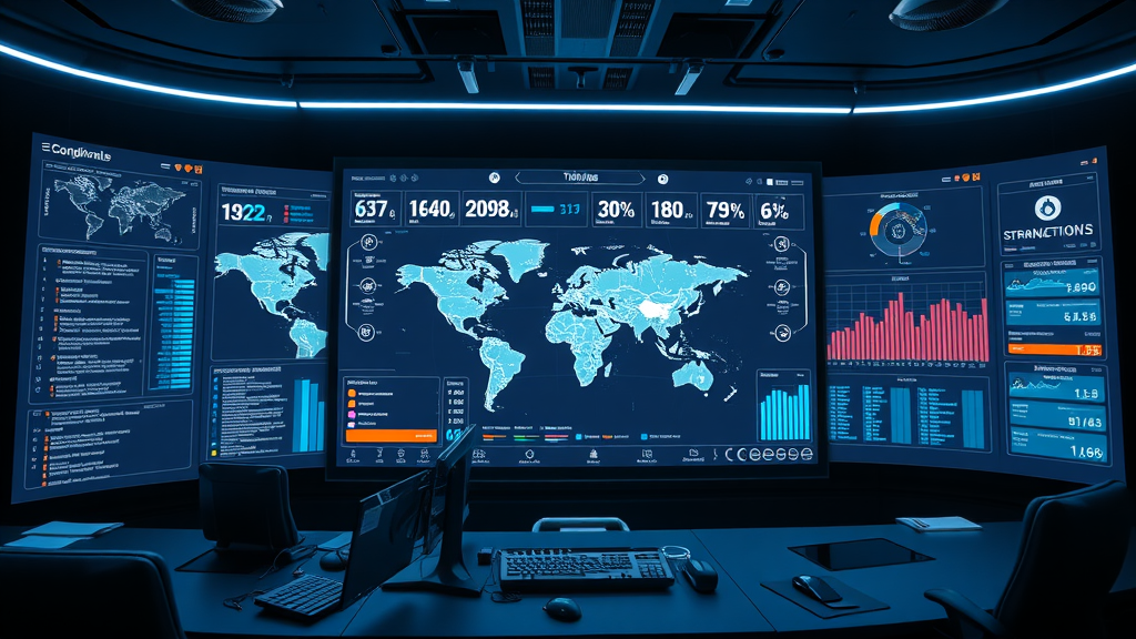 AI-powered compliance dashboard automating global payment process checks, ensuring border payment compliance