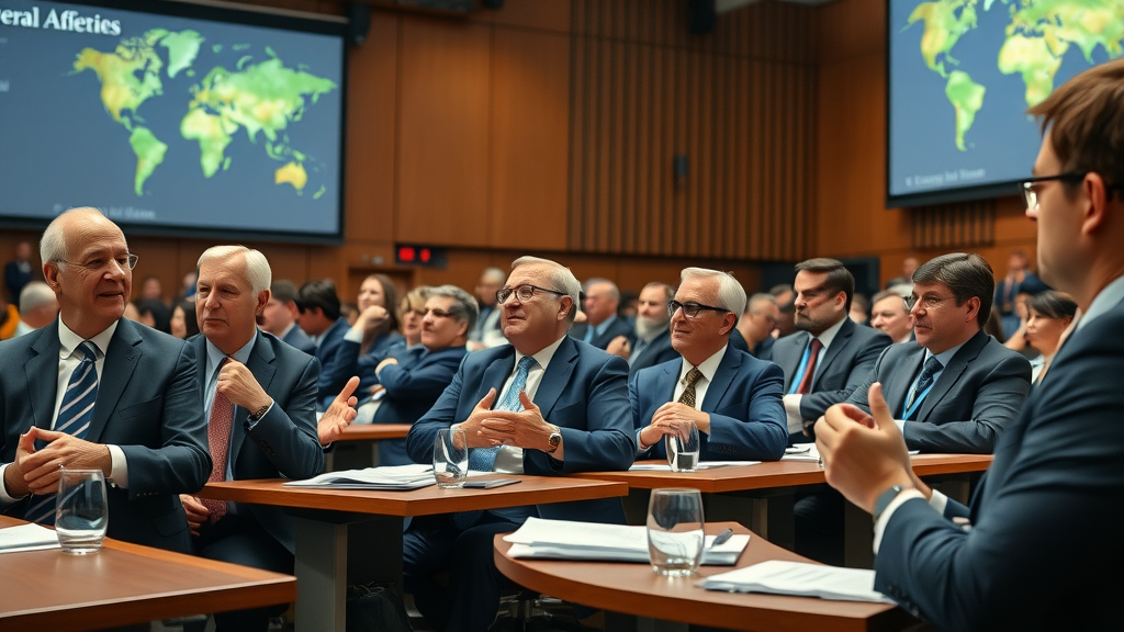 dramatic high-stakes policy panel, economists and policy makers debating mineral export duties