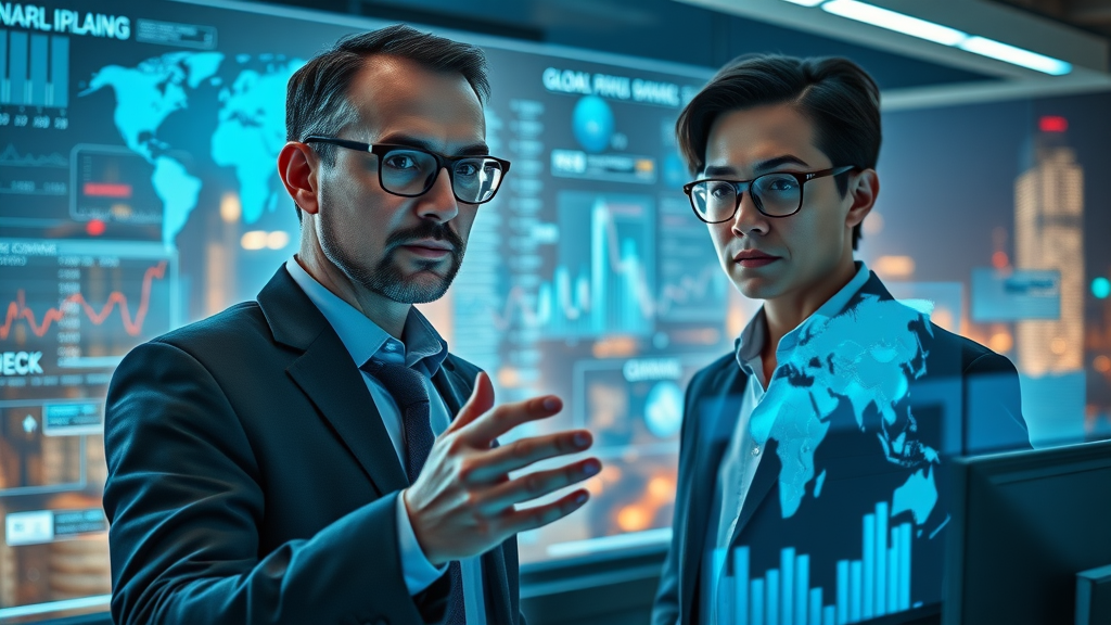 futuristic financial analysts digital trade data trade policy updates