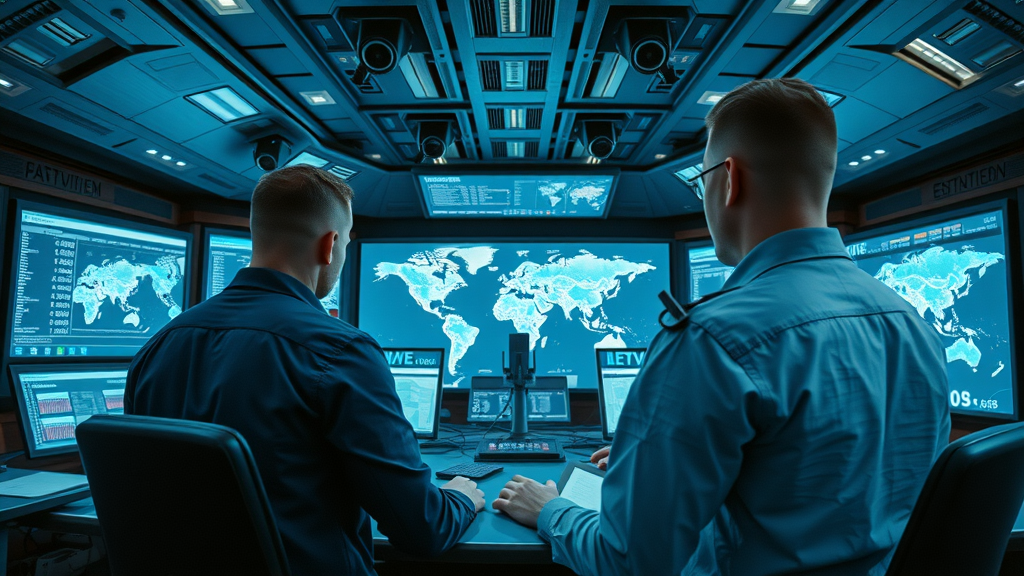 global supply chain logistics professionals digital screens world supply routes