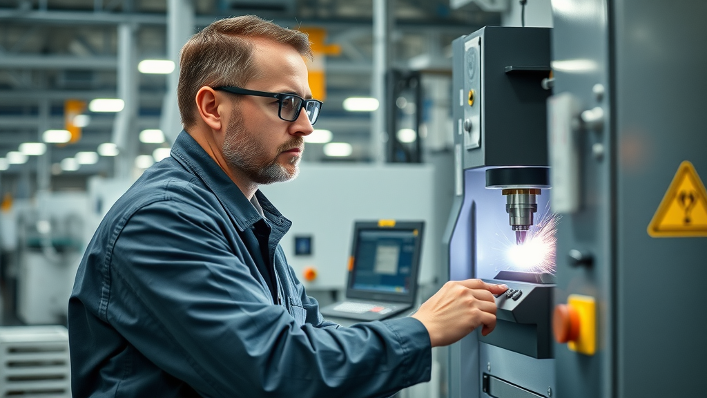 cutting-edge laser welding machinery on a factory floor with technician monitoring automated process | laser welding solutions