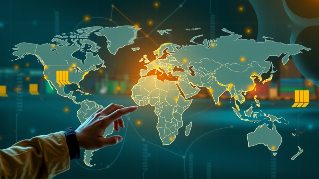 customs officer ensuring foreign trade regulation compliance with cargo at sprawling international port
