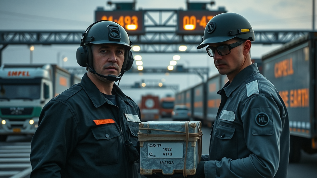 mineral tariff impact guarded border minerals shipment rare earths security officers scanning cargo