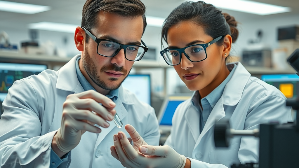 scientists in laboratory conducting rare earth mineral analysis as part of mineral export restrictions research
