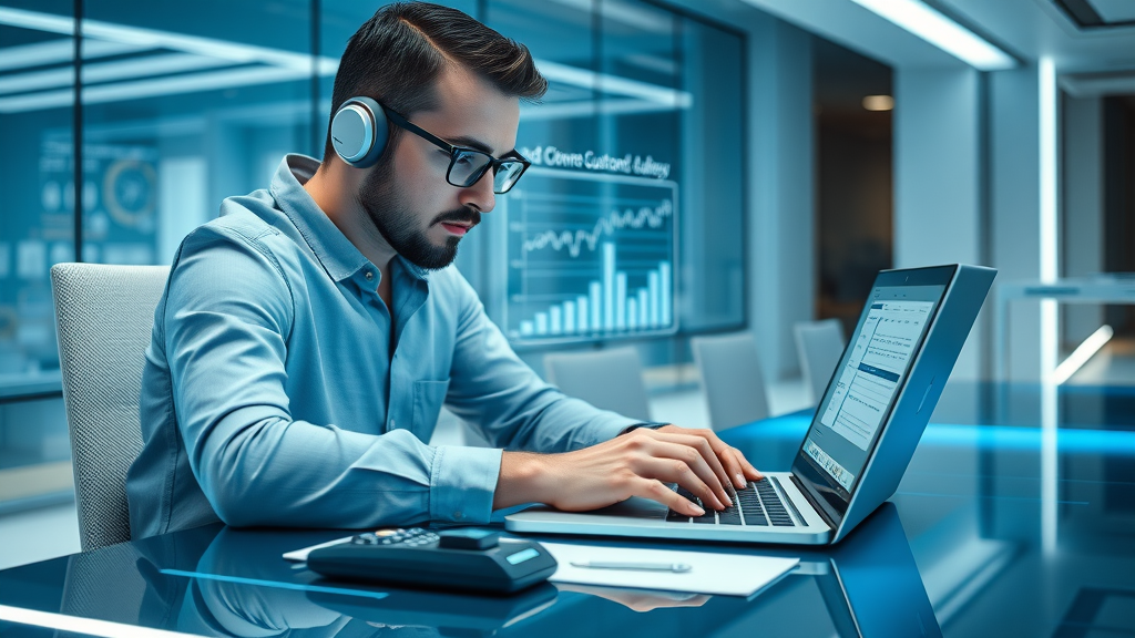 import duties us, business analyst using laptop with customs duty calculator