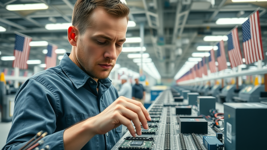 Modern electronics manufacturing facility reshoring electronics supply chain united states