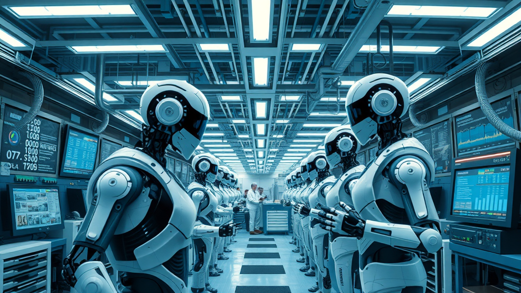 Futuristic American electronics factory supply chain resilience robotics