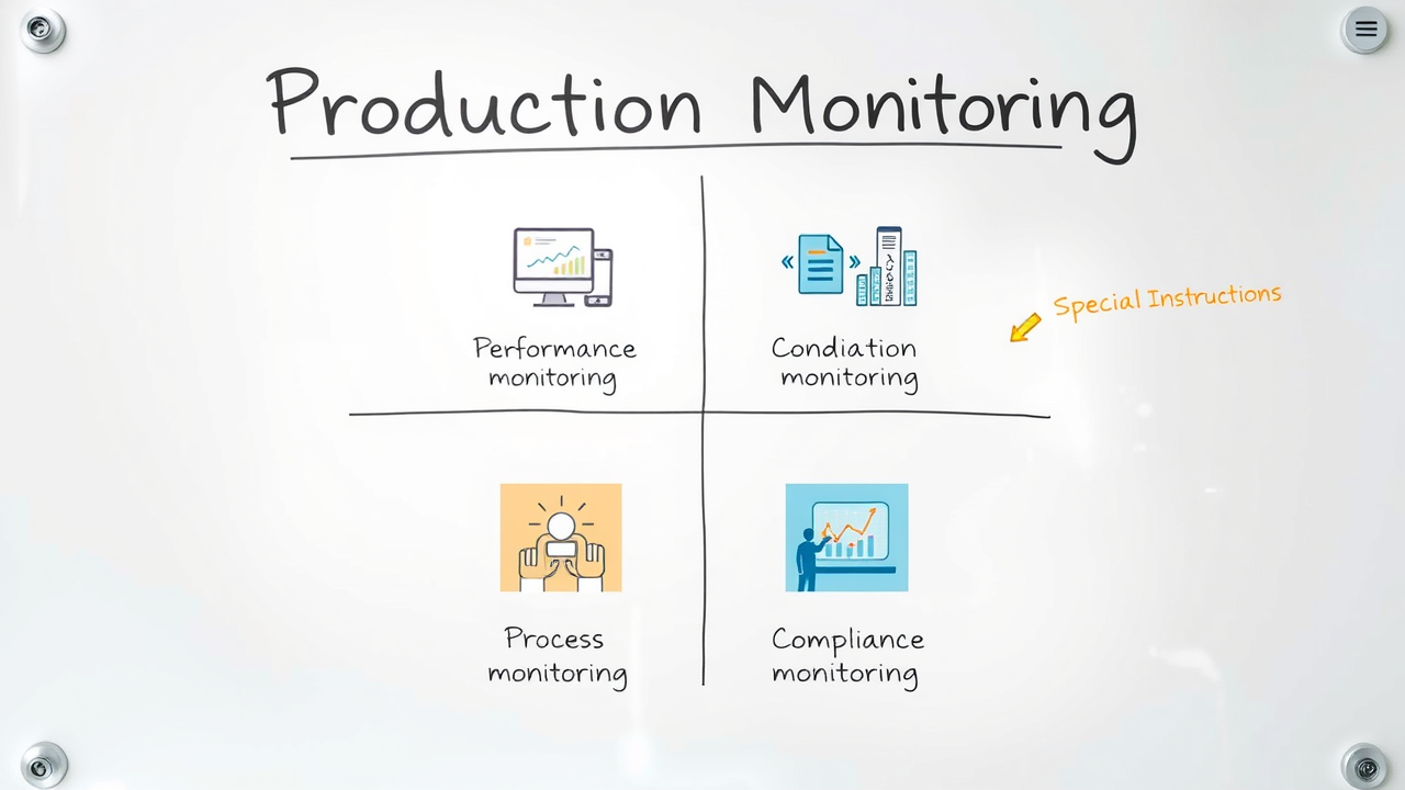 diagram infographic - four types of production monitoring for educational use