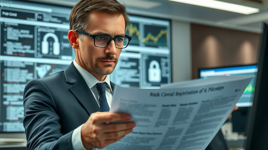 Corporate lawyer and engineer reviewing patent documents and IP protections as part of electronics production relocation planning