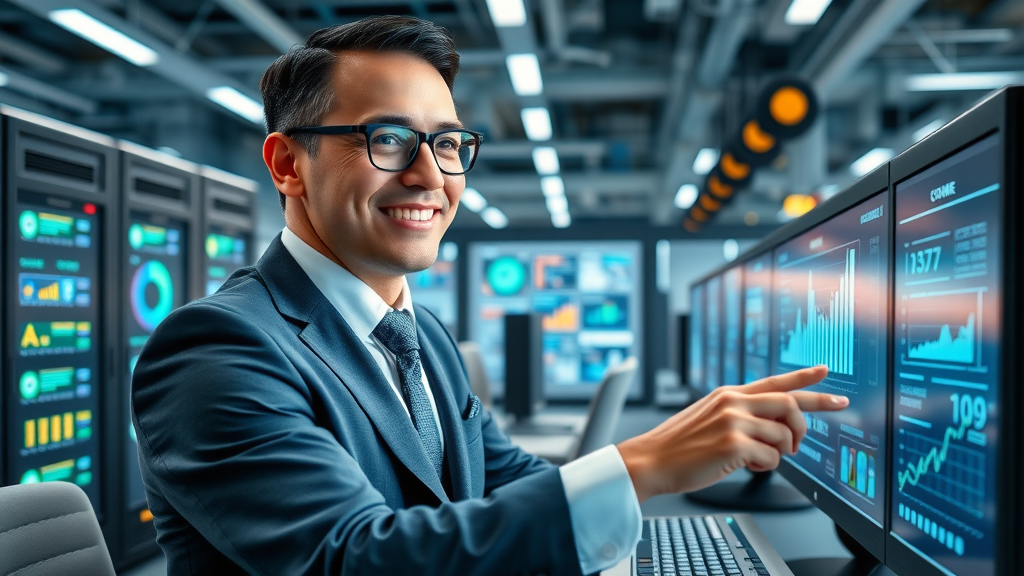 Marketing specialist orchestrates digital content campaigns in smart manufacturing environment
