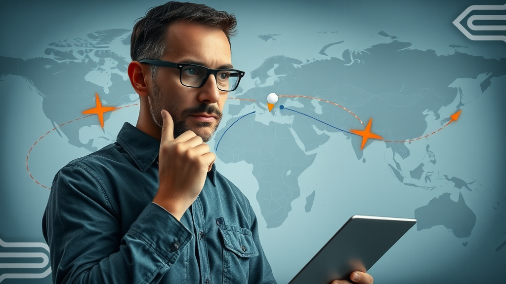 complex global pharma supply chain map, logistics manager analyzing distribution routes, supply chain operations illustrated with global shipping and air lanes