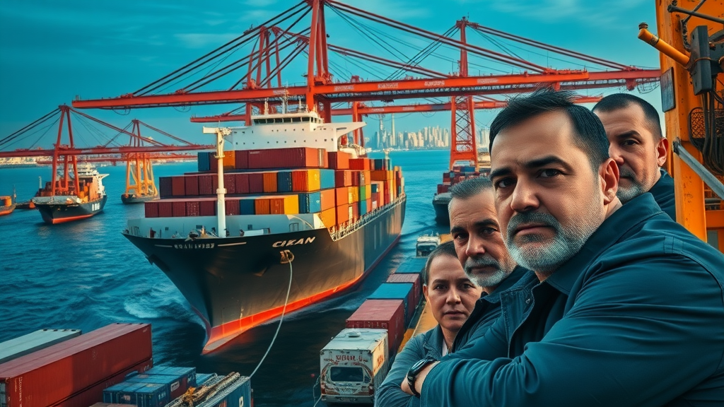 Cargo ships and containers at a busy international port highlighting the impact of trade agreements on global trade