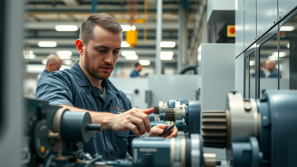 Engineers using carbide cutting tools on CNC machines for precise manufacturing. Bright industrial factory setting featuring advanced tools and machinery.