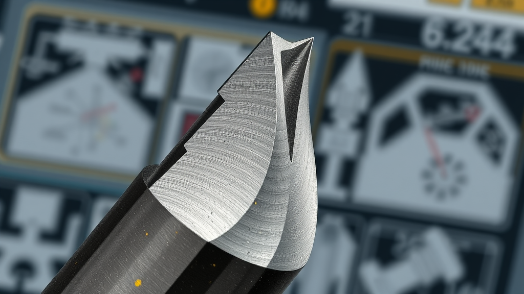 Macro view of negative rake carbide cutter tip showing rake geometry for high precision machining