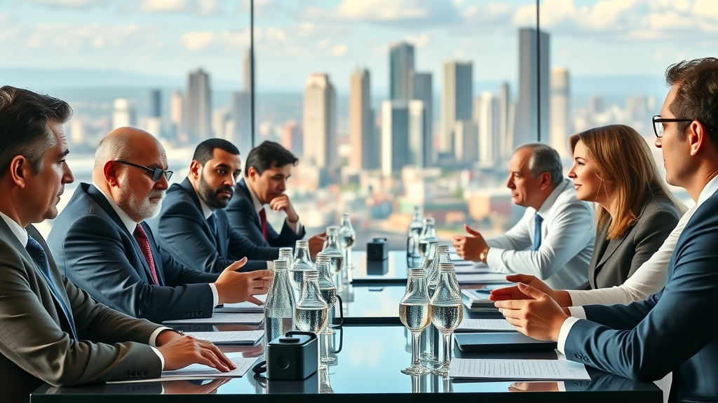 European Union and international business leaders discussing tariff policy analysis and trade policy at a global economic forum