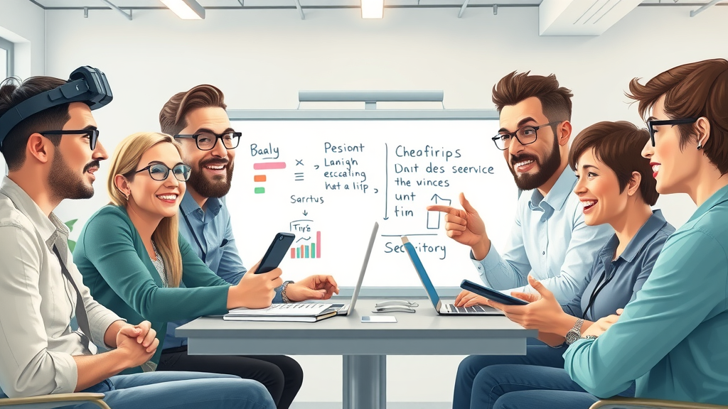 Startup team collaborating with trade group advisors and fostering industry innovation