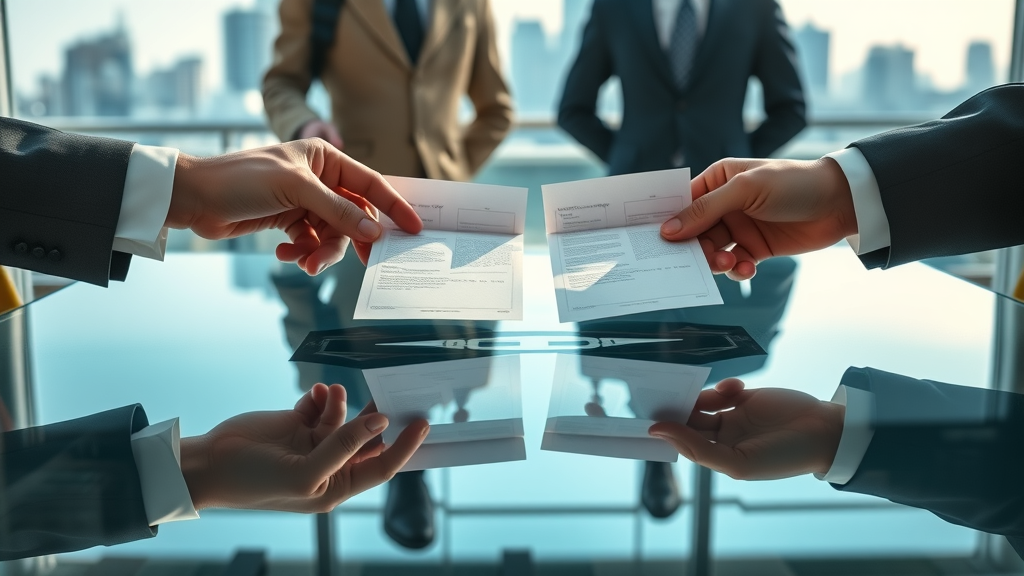 trade agreements polished table international officials exchanging documents trade policy