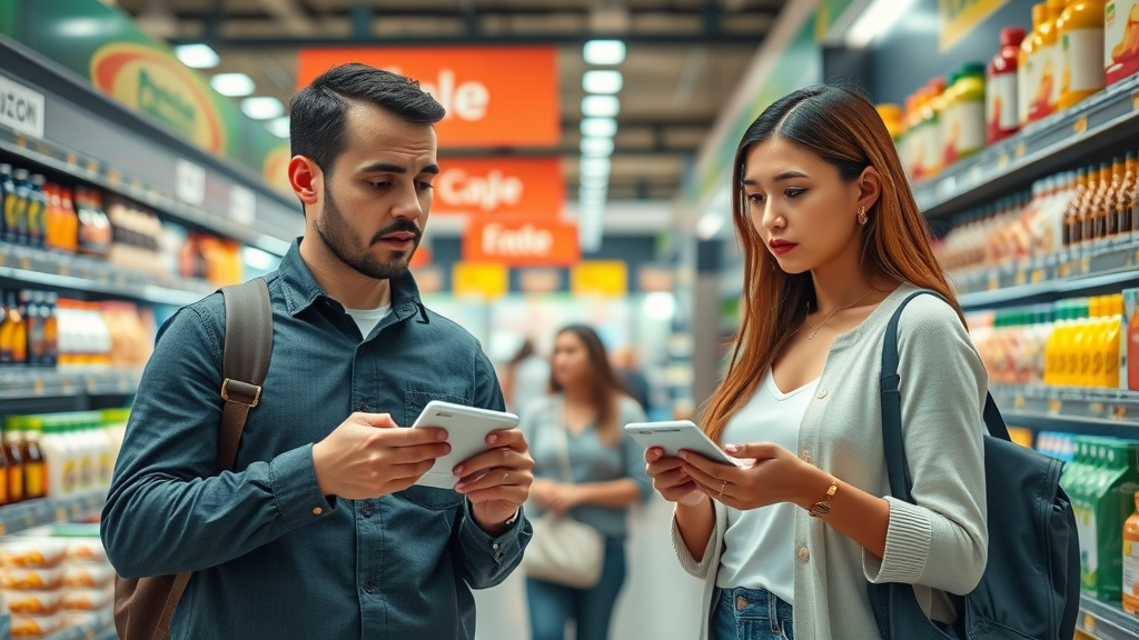 Shoppers examining product price tags impacted by tariff-driven supply chain costs