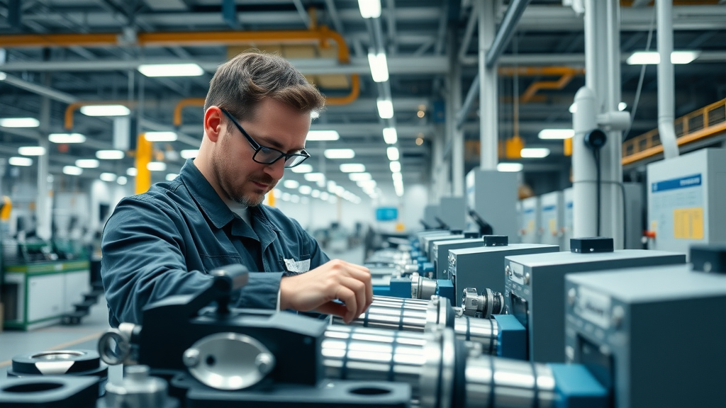 Advanced CNC machining center in high-tech factory, machining manufacturer focus