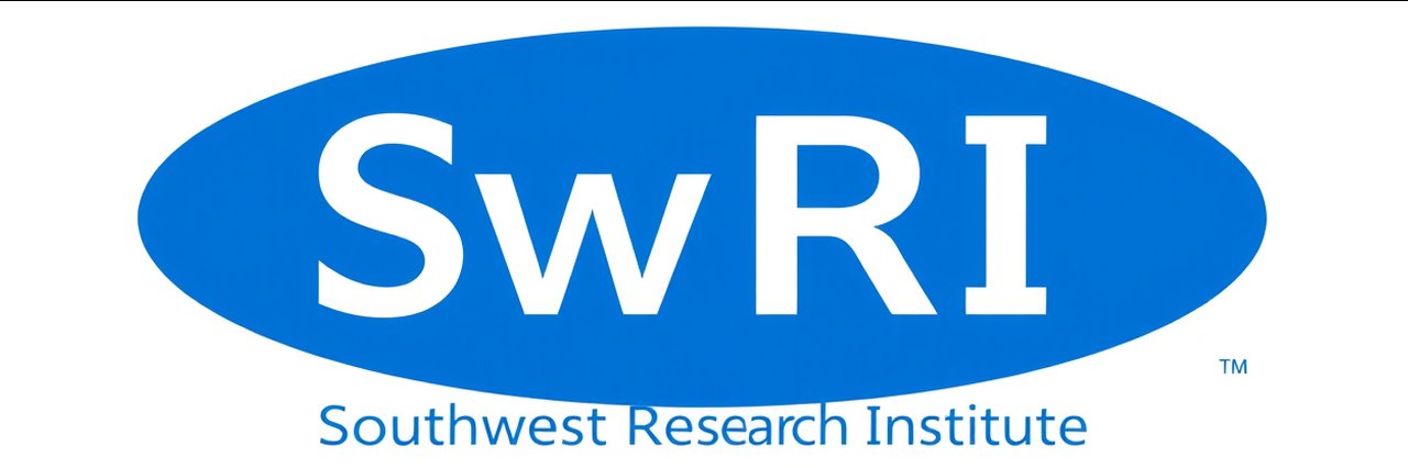 Modern science and technology logo for Southwest Research Institute in blue and white