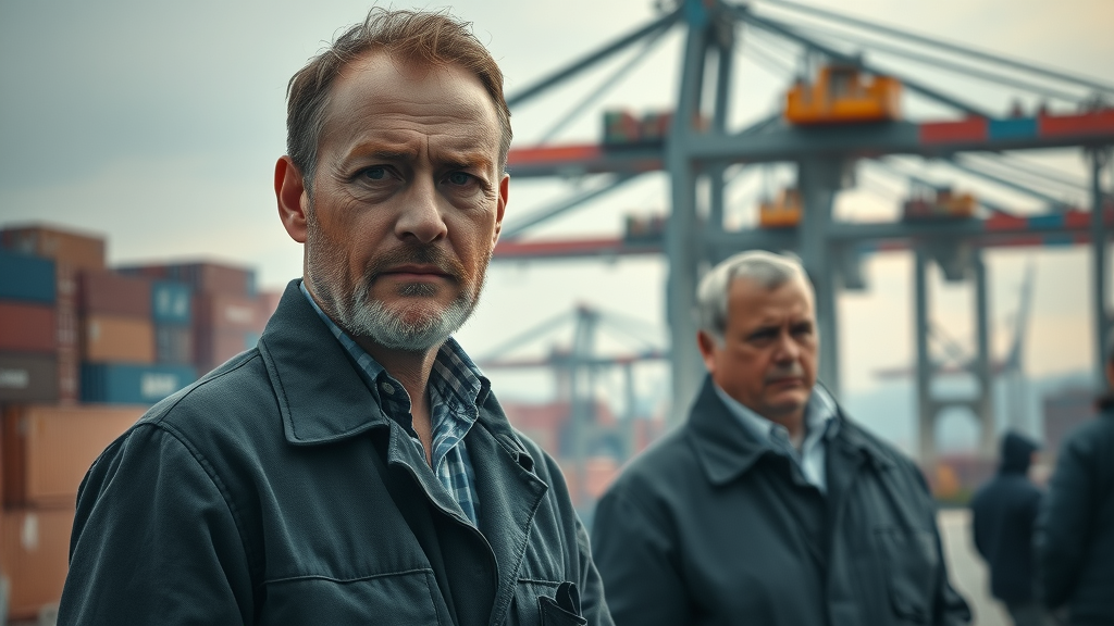 Global supply chain crisis: Rising input costs with workers, managers, and shipping containers in motion at a bustling industrial port